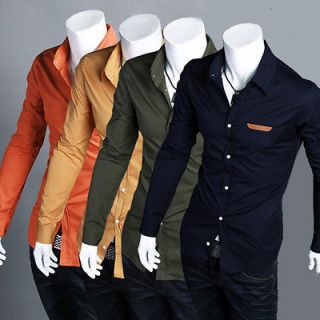 Mens Fashion Casual Slim Fit Shirts T shirts Size XS S M L 4 Color 