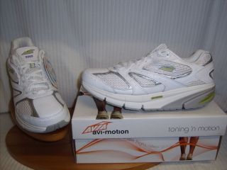 AVIA Avi Motion ladies Toning trainers White/Grey/Green Leather 