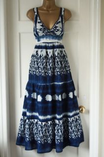 New ex Monsoon Tribal Print Long Summer Dress Sz8 16