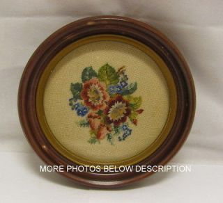Vintage Flowers Bouquet Completed Handmade Petit Point Cross Stitch 