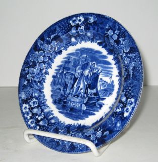 Wedgwood Etruria Ferrara Blue & White Transferware Plate c 1900s 