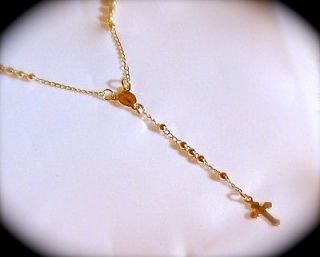 Newly listed BABIES CHILDREN 14K GOLD GF ROSARY BEAD CROSS NECKLACE 17 