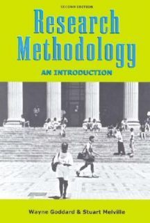 Research Methodology An Introduction by Wayne Goddard and Stuart 