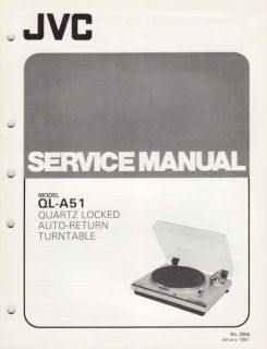 JVC Original Service Manual for QL A51 Turntable