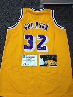 AUTOGRAPHED MAGIC JOHNSON LAKERS JERSEY SUPERSTAR GREETING 