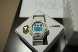 Casio Bape G Shock DW 6900 WHITE 2004 (A BATHING APE BBC PHARRELL 