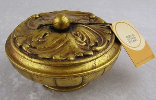 Vtg Freeman McFarlin Anthony Gold Leaf Covered Footed Candy Dish 