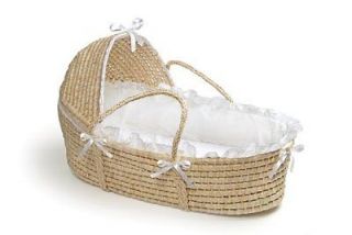Badger Basket Hooded Moses Basket Crib w/ Bedding Baby Nursery 