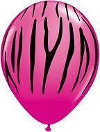   ZEBRA Black STRIPE Print Jungle Animal Safari 11 Latex Balloons