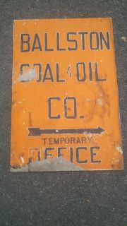   Vintage Ballston Oil & Coal Sign Great surface dry Colors Spa NY