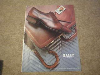 1981 Bally of Switzerland Mens Fashion Ad Shoes Money Clip Umbrella 