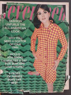 SEVENTEEN MAGAZINE FEBRUARY 1966 FASHION, LOLLIPOP DRESSES, GUMDROP 