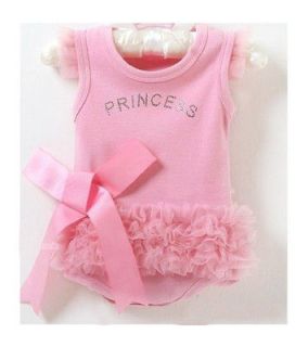Baby Girl Princess Cute TOP One Piece Bodysuit Onesies, Tutu Lace PINK 