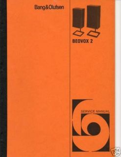 Original B & O Service Manual Beovox 2 Speakers