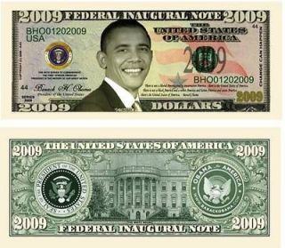 President Barack Obama Inaugural Note / Bills   2 Pack   Occupy Wall 