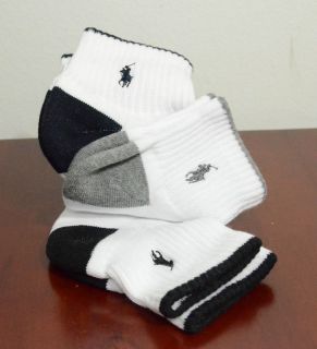 Polo Ralph Lauren Mens Sports Socks 3 Pairs/Pack Low Cut NWT Size 10 