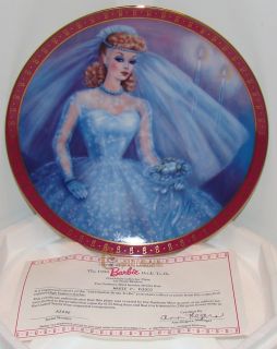 1990 Bride To Be (1959 Barbie) Danbury Mint Limited Edition Plate 