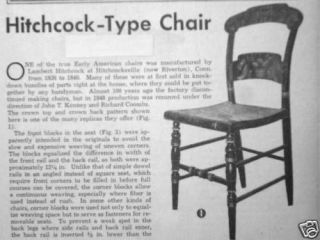 You can build a HITCHCOCK TYPE CHAIR plans
