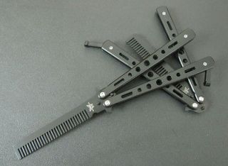   Dull Blade Practice BALISONG BUTTERFLY Comb Knife Trainer Tool 011