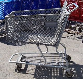 Shopping Carts FULL Size Grey Plastic Grocery / Liquor Store Used Good 