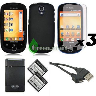 BLACK HARD COVER CASE+Battery+CHARGER+CABLE FOR. Samsung Gravity Smart 