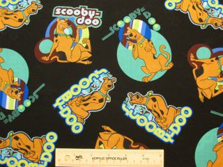 Scooby Doo Cartoon Character Hanna Barbera Novelty Cotton Fabric BTY 