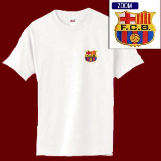 FC BARCELONA Football Soccer Patch Shirt WHT S XL 14.99