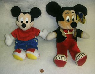 Rare Vintage Mickey Mouse Plush Doll 15” & Mickey Mouse 10 FISHER 