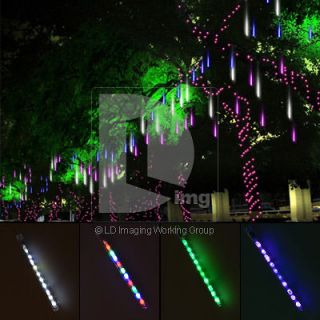   120 LED Column String Snowfall Meteor Rain Christmas RGB Park Light