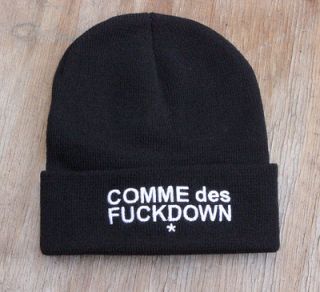 Comme Des FUCKDOWN Asap Rocky Wooly Beanie Hat Black White Knitted 