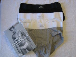 David Beckham H&M 3 Pack BRIEFS Black White Grey S M L XL