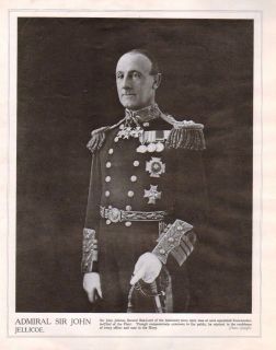 1914 PRINT WWI ~ ADMIRAL SIR JOHN JELLICOE COMMANDER IN CHIEF OF THE 