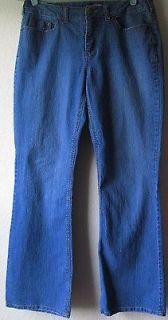 WOMENS BEAU FLARE JEANS MEDIUM BLUE SIZE 10 CUTE EMBROIDERED BACK 