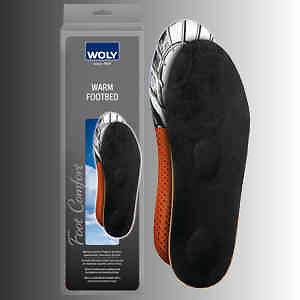 Woly Warm Footbed winter warmth, arch supports & Memory latex shoes 