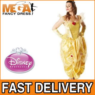 Belle Ladies Ballgown Fancy Dress Disney Princess Adult Fairytale 
