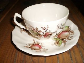JOHNSON BROTHERS HARVEST TIME FINE BONE CHINA TEA CUP AND SAUCER 