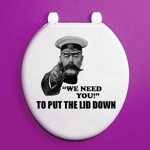 WE NEED YOU TO PUT THE LID DOWN   Novelty / Humorous Toilet Seat Vinyl 