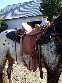   Light Oil Western A FORK Buckaroo WADE Saddle with Monel Bell stirrups