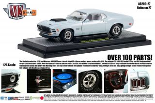 M2 MACHINES 124 SCALE PASTEL BLUE 1970 FORD MUSTANG BOSS 429