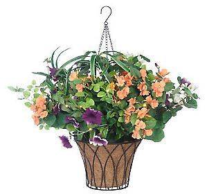 Bethlehem Lights Battery Operated Mixed Flower Hanging Basket with 