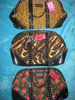 BETSEY JOHNSON CHEETAH SPOTTED,CAT ILLAC,ROSES,ST​UDDED SATCHEL 