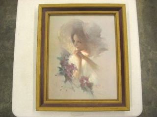 Collectible Bernard Picture Company Framed Watercolor Print Decorator 