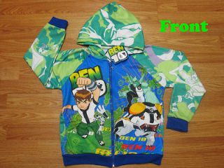 Ben 10 Hooded Spring Jacket #003 Green Size XL age 10 12