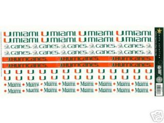 University of Miami 12 Scrapbooking Sticker Strips