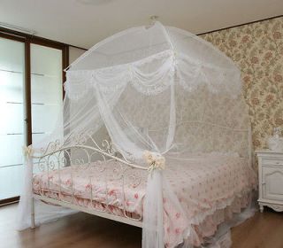   Dome Design White Bed Canopy + Tape Hook, Big Size Mosquito net / NEW