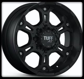   TUFF T01 BLACK RIMS W/ LT255/85/16 BFGOODRICH TA KM2 M/T WHEELS TIRES