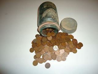 Half LB WHEAT PENNIES UNSEARCHED FOUND IN OLD MASON JAR SOME INDIANS 
