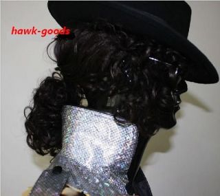 Halloween Michael Jackson Billie Jean BAD Wig & hat & Glove Costume 