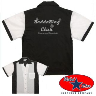 Badda Bing Club Bowling Shirt Rockabilly Retro 50s 60s Cool Tattoo 