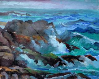 Lobster Cove Morning, Monhegan Island, Maine 16x20 Oil on canvas HALL 